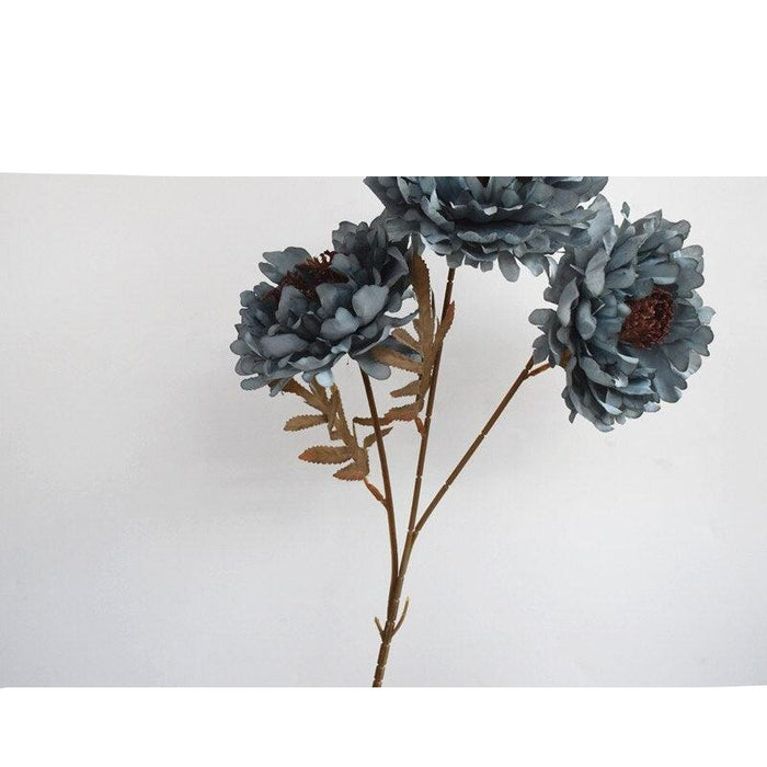 Serenity Blue Mist Silk Rose Peony Arrangement
