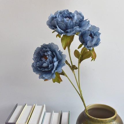 Tranquil Blue Mist Peony & Rose Silk Arrangement