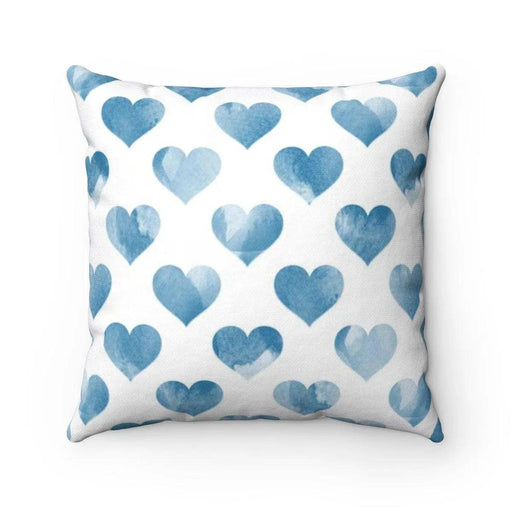 Reversible Valentine Cushion Cover with Vibrant Blue Heart Design for Home Decor