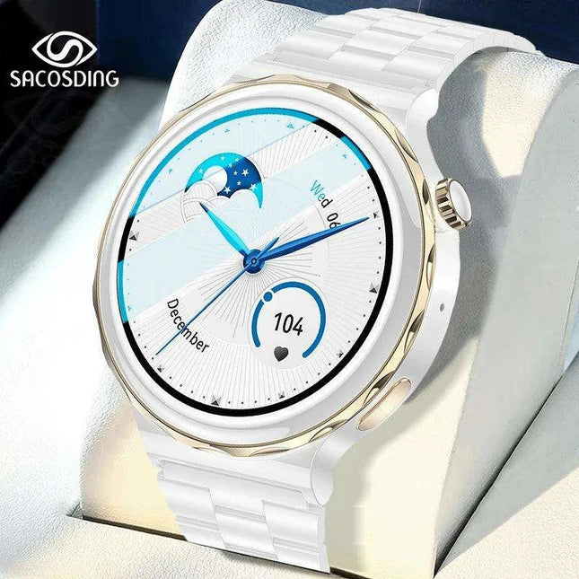 Chic Bluetooth Smartwatch for Women's Wellness with Tailored Features