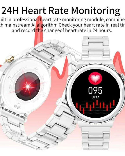 Chic Bluetooth Smartwatch for Women's Wellness with Tailored Features