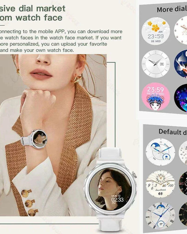 Chic Bluetooth Smartwatch for Women's Wellness with Tailored Features
