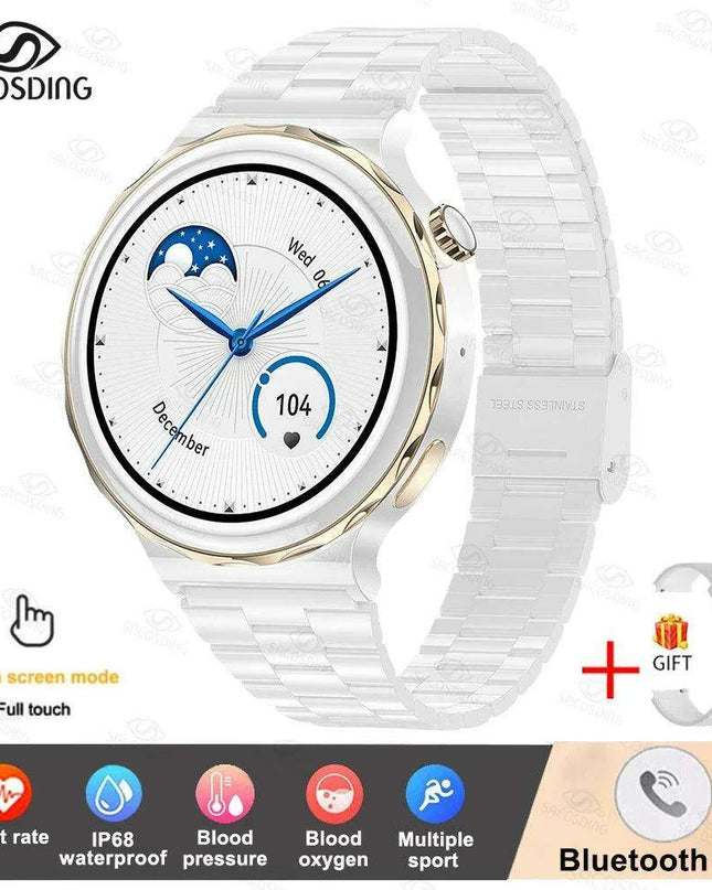 Chic Bluetooth Smartwatch for Women's Wellness with Tailored Features