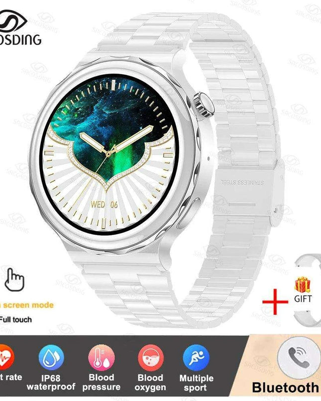 Chic Bluetooth Smartwatch for Women's Wellness with Tailored Features
