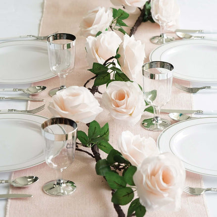 AliKopy 6ft Blush Silk Rose Hanging Garland Vine, Realistic & Durable
