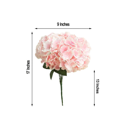 AliKopy Blush Pink Artificial Silk Hydrangea Flower Bouquets - Set of