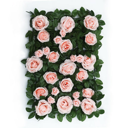 AliKopy 4 Pack Blush Silk Rose Flower Wall Panel, Easy Install, 12 Sq