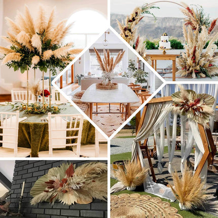 AliKopy 6 Stems Natural Dried Pampas Grass - 49" Tall Boho Decor