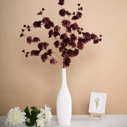 AliKopy 42" Tall Burgundy Artificial Silk Carnation Flower Stems - 2 B