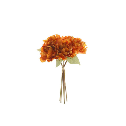 AliKopy 11" Orange Real Touch Silk Peonies Bouquet - Lifelike & Vibran
