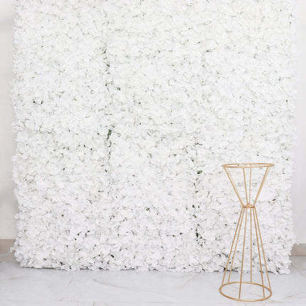 AliKopy 11 Sq Ft White UV Protected Hydrangea Flower Wall Mat - 4 Pane
