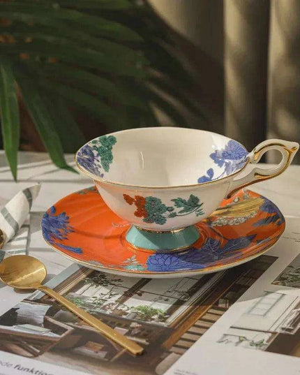 Charming European Porcelain Tea Set with Butterfly Design and British Elegance
