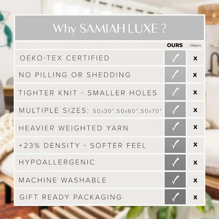 Brown Boho Chunky Vegan Chenille Knit Throw Blanket - Cozy Polyester Blend