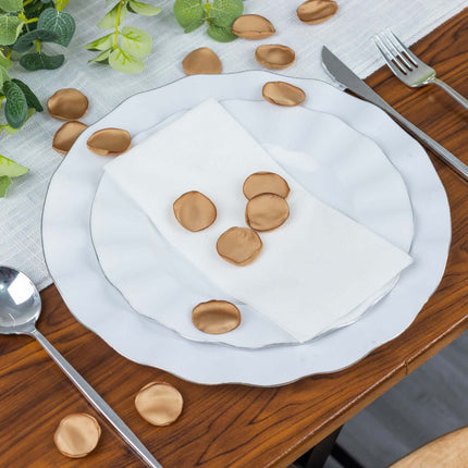 AliKopy 400-Pack Gold Matte Silk Rose Petals - Life-Like Round Confett