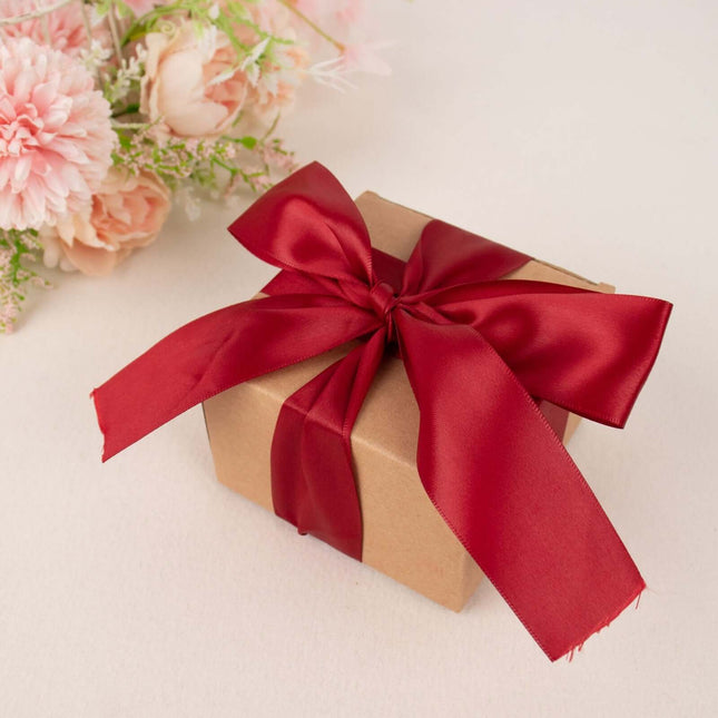 AliKopy 50 Yards 1.5" Burgundy Decorative Satin Ribbon - Smooth Finish
