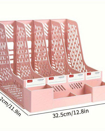 4-Compartment Desk Organizer with Built-in Pen Holder