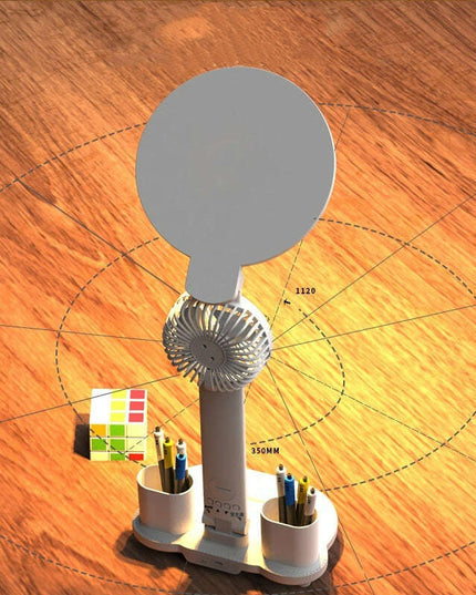 LED Clock Table Lamp USB Chargeable Dimmable Desk Lamp Plug-in LED Fan Light Foldable Eye Protection Reading Night Light