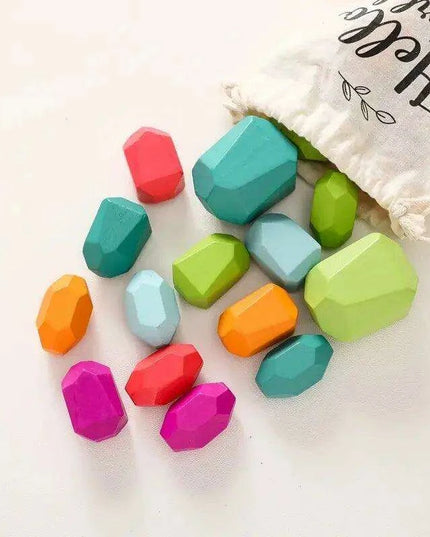 Colorful Wooden Building Blocks Kit for Creative Learning and Logical Development