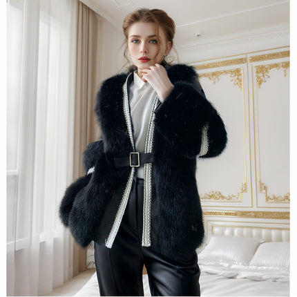 Peekaboo Studio Women's Artificial Fox Fur Jacket - Cozy & Stylish