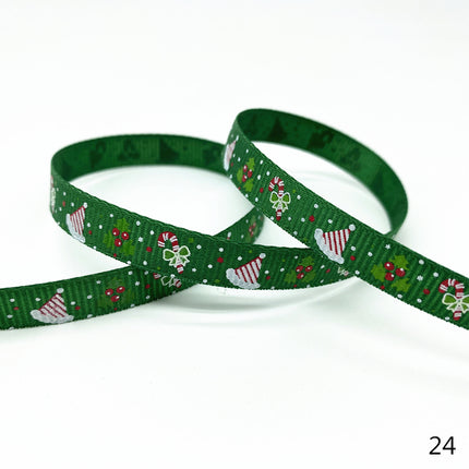 Peekaboo Studio Size 5 10mm Printed Grosgrain Christmas Ribbon - Durab