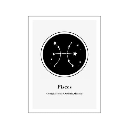12 Constellation Canvas Art Print Mural Poster