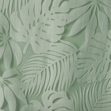 Room & Decor Palm Leaf Burnout Window Sheer, Sage Green, 50x95", Light