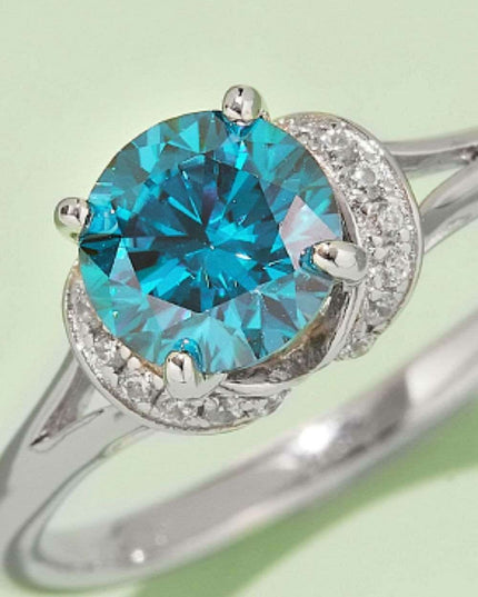 Elegant Multicolored Lab-Grown Diamond Ring in Sterling Silver