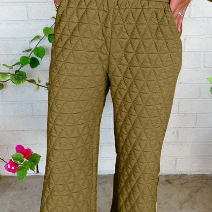 Sage Green Quilted Lounge Ensemble for Chic Comfort and Versatility