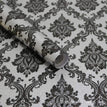 45cm Wide X1m Long / Black And White Flowers