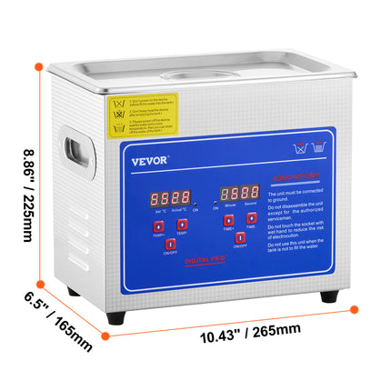 VEVOR Ultrasonic Cleaner with Digital Timer & Heater for Jewelry & Gla