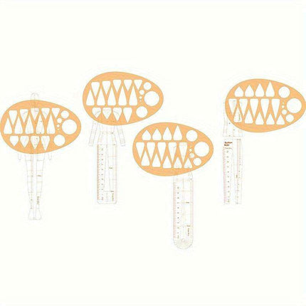 Acrylic Neckline Template Ruler - Essential Tool for Fashion Design and Pattern Creation