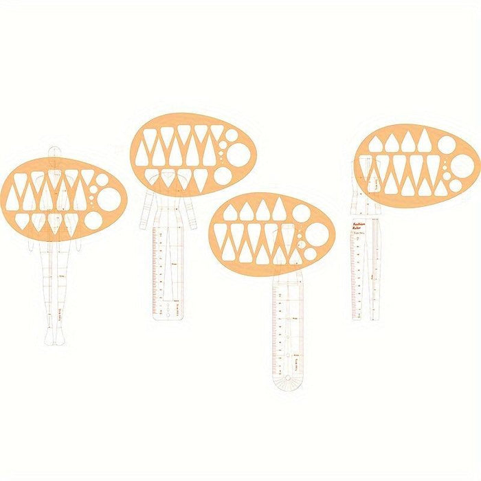 Acrylic Neckline Template Ruler - Essential Tool for Fashion Design and Pattern Creation