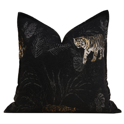 French-style Luxury Sofa Black-and-gold Throw Cushion Backrest Fur Fab