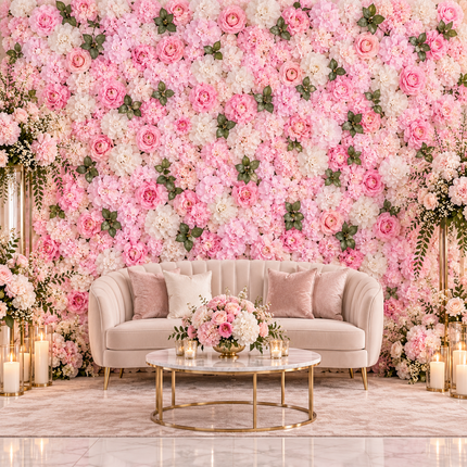 Elegant Floral Wall Art Handmade with Cotton, Silk, and Artificial Blooms - Très Elite