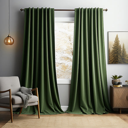 Vintage Velvet Blackout Curtain | Heat-Insulating, Perforated Eyelet, 8 Colours