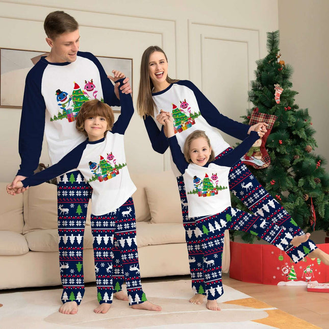 Family Matching Christmas Pajamas Set Xmas Long Sleeve Sleepwear Nightwear For Couples Kids Baby
