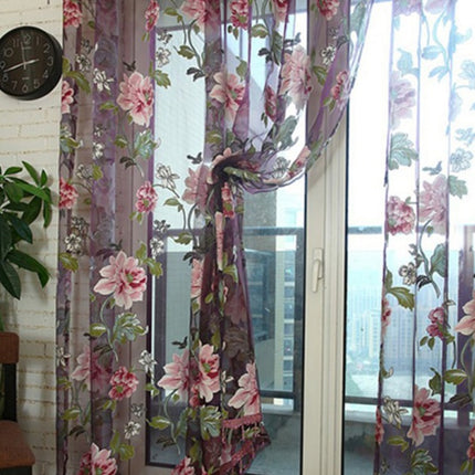 Peony Jacquard Burnt-Out Sheer Curtain | 5 Colours, 3 Heading Types