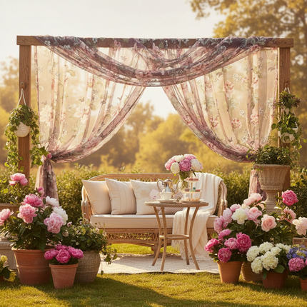 Peony Jacquard Burnt-Out Sheer Curtain | 5 Colours, 3 Heading Types