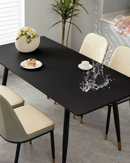 Sleek Black Waterproof Elastic Table Cover for Events and Outdoor Gatherings