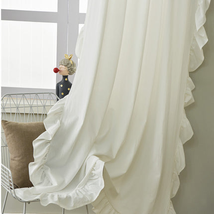 Pleated Ruffle Semi-Blackout Curtain – Cotton, 3 Colours, 7 Lengths