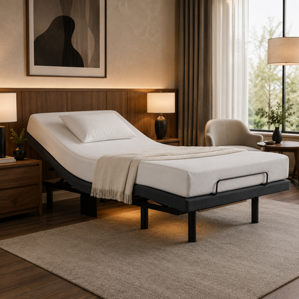 Twin XL Adjustable Electric Bed Base — Head & Foot Incline, USB Ports & LED Under-Bed Lighting Adjustable Bases twin-xl-adjustable-bed-frame-electric-base-with-head-foot-incline-usb-a-usb-c-led-light-4-leg-heights-easy-assembly Furniture > Bedroom Furniture > Beds & Bed Frames