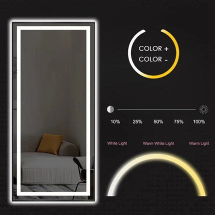Room and Decor LED Full Length Mirror with Lights - Tall & Modern Desi