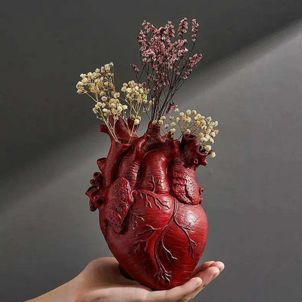 Anatomical Heart Artistry Resin Vase - Unique Home Accent Decor