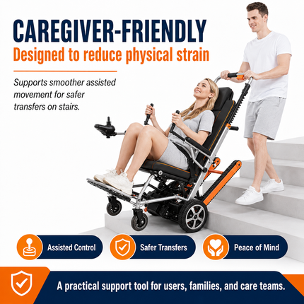 Foldable Electric Tracked Stair-Climbing Mobility Aid — Portable, Joystick-Controlled, Indoor & Outdoor Stair Lifts foldable-electric-tracked-stair-climbing-mobility-device-portable-transfer-aid-for-stair-travel Health & Beauty > Mobility & Accessibility > Stair Lifts & Climbers