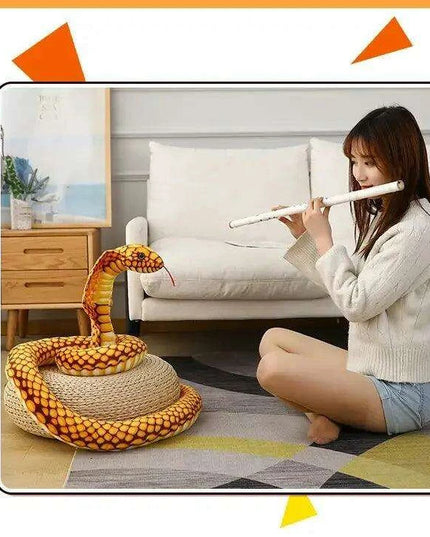 Realistic Cobra Snake Plush Toy - Versatile Educational Stuffed Animal for Home Decor and Play