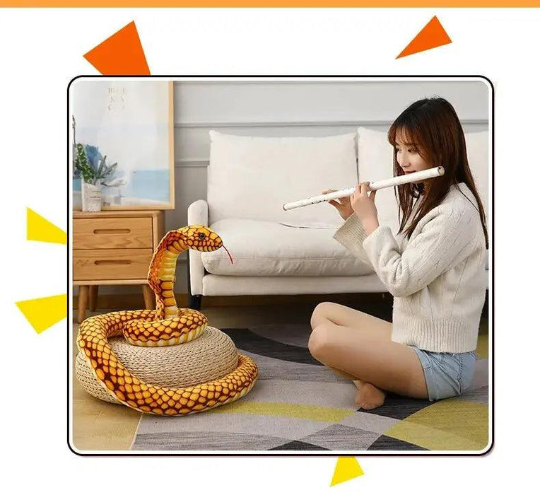 Realistic Cobra Snake Plush Toy - Versatile Educational Stuffed Animal for Home Decor and Play