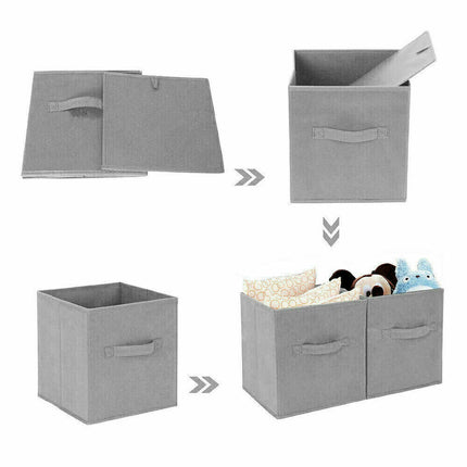 Peekaboo Studio 4 Pack Foldable Canvas Storage Box, Space-Saving Desig