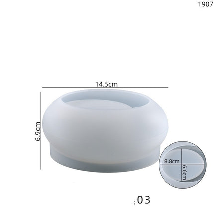 Silicone Mold Round Oval Stone Flower Pot Candle Lamp Holder Ornaments
