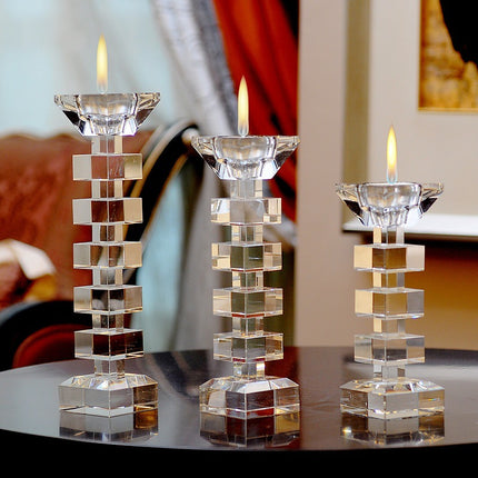 Crystal Candle Holder For Modern Home Showrooms And Wedding Centerpieces