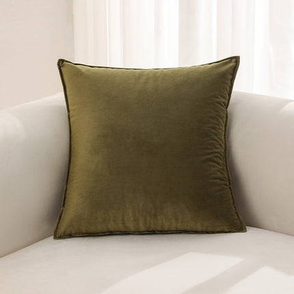 Dutch Velvet Throw Pillow Cover With Piped Trim Solid Color